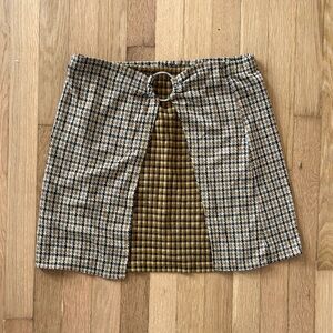 Vintage Y2K Mini Skirt Angie XL Plaid Houndstooth Goth Punk